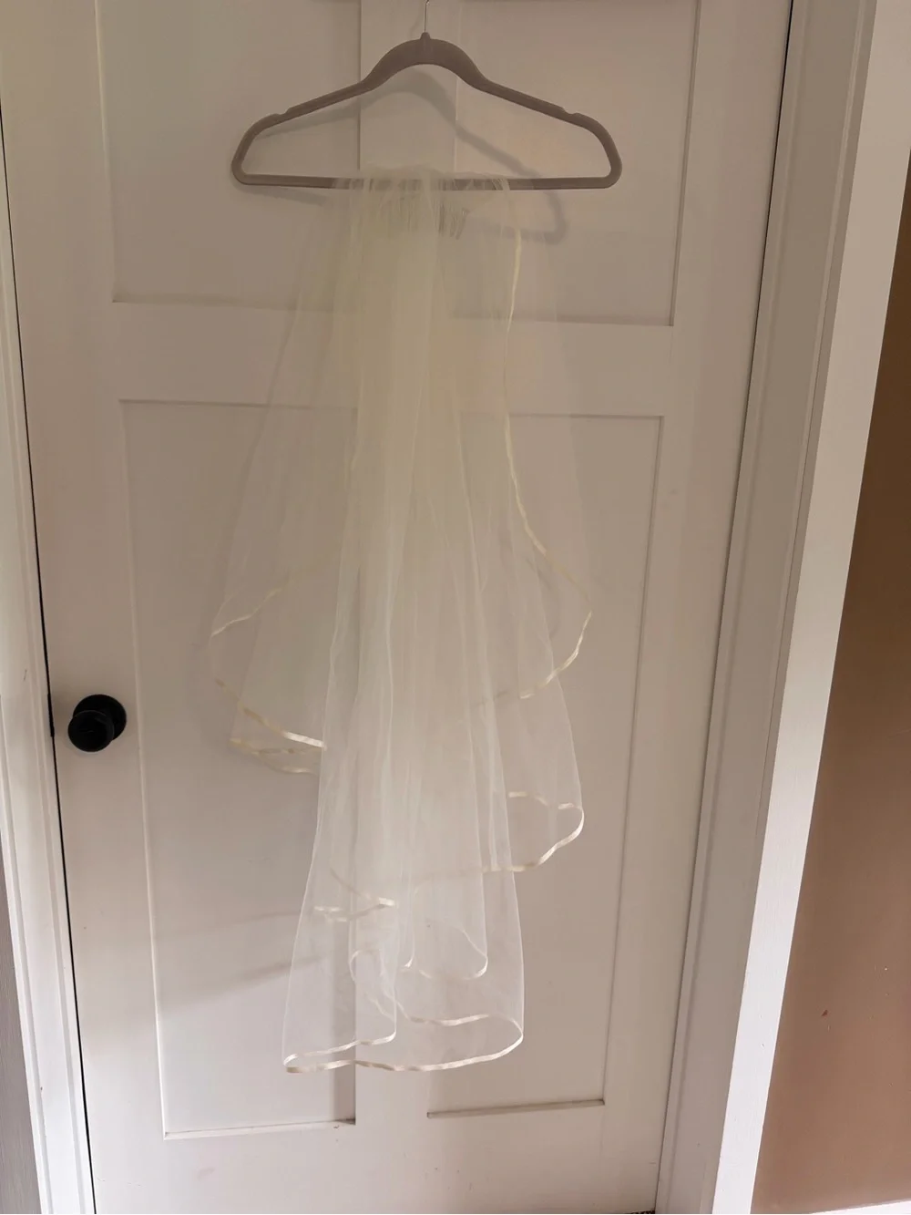 Sheer Cream Bridal Veil with Cascading Layers